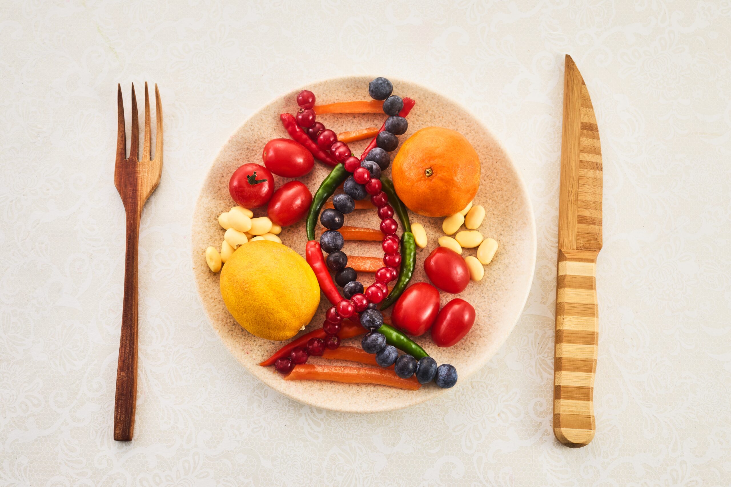 Dna,Food,And,Genetically,Modified,Foods,,Dna,Helix,Structure,On