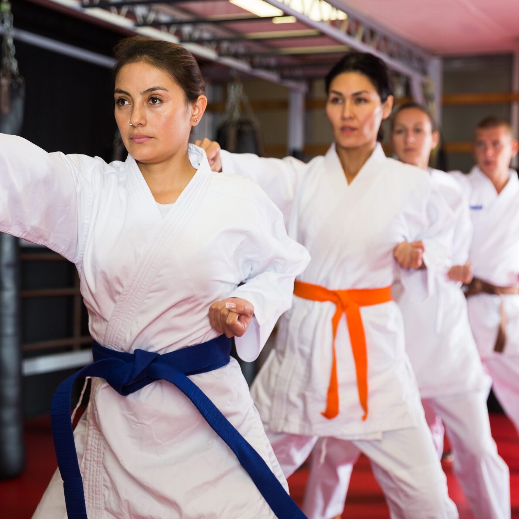 Polyethnic,Men,And,Women,Wearing,Kimono,And,Belts.,Group,Of